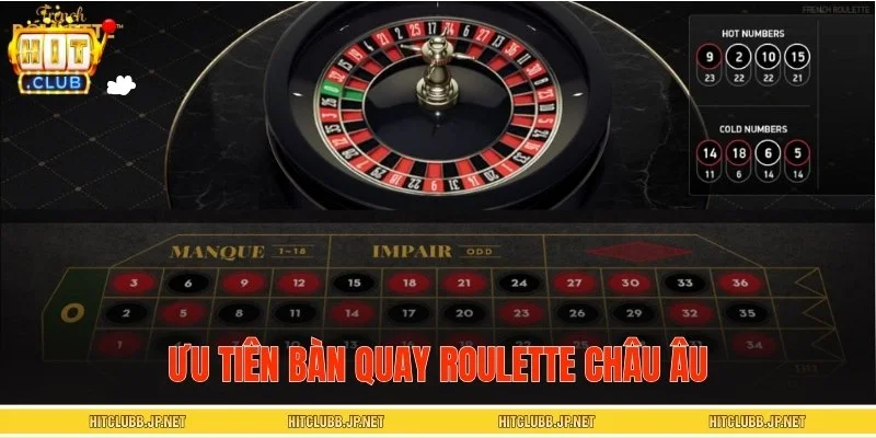 Bàn quay Roulette châu Âu với một số 0 giúp tăng tỷ lệ thắng