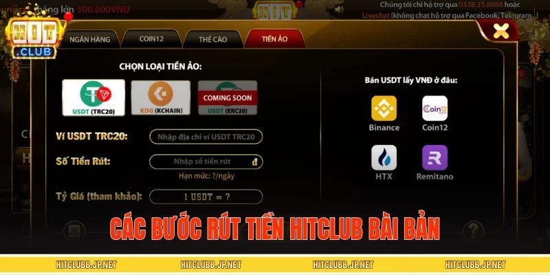 Các bước rút tiền HITCLUB bài bản